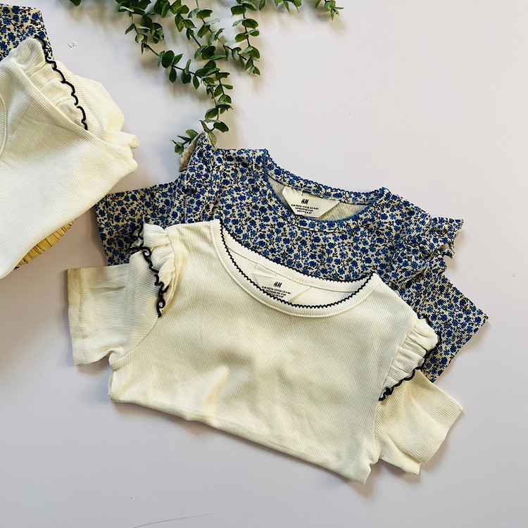 تیشرت کبریتی سفید برند H&M