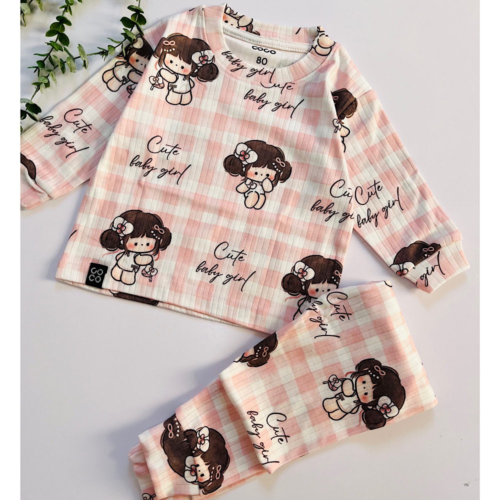 بلوز شلوار نخ پنبه ریلی دخترک